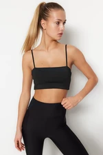 Trendyol Knitted Sports Bra with Black Mid Support/Styling Rope Strap