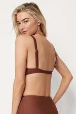 Trendyol Brown Balconette Bikini Top