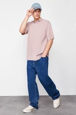 Trendyol Limited Edition Pale Pink Oversize/Wide Fit Full Fabric Polo Neck T-Shirt