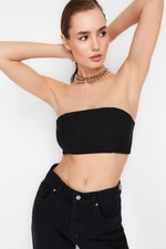 Trendyol Black Crop Gimped Bustier