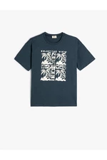 Koton T-Shirt Short Sleeve Summer Theme Crew Neck Cotton