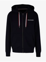 Dark Blue Men's Zip-Up Hooded Sweatshirt Tommy Hilfiger Global Stri - Men