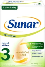 Sunar Sensitive 3, batoľacie mlieko 500 g