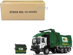 Mack TerraPro "Waste Management" Refuse Garbage Truck with Heil Half/Pack Freedom Front End Loader and CNG Tailgate White and Green with Garbage Bin