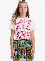 Cream girly T-shirt Desigual Laya - Girls
