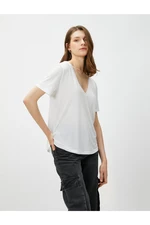 Koton Basic V-Neck T-Shirt with Short Sleeves