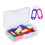 E9LB 50 Assorted Color Plastic Key Tags Keychains Effectively Resists Heat, Tearing