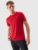 Men's sports T-shirt in a regular fit made of recycled 4F materials - red