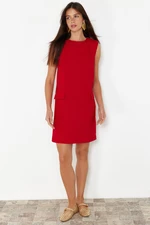 Trendyol Red Straight Cut Sleeveless Mini Woven Dress