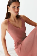 Trendyol Dried Rose Maxi Knitwear Basic Dress