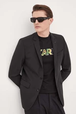 Vlněná bunda Karl Lagerfeld černá barva