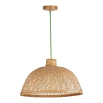 Zielona lampa wisząca z bambusowym kloszem ø 52 cm – SULION