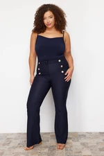 Trendyol Curve Navy Blue Flare Woven Recovery Trousers