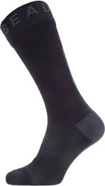Sealskinz Waterproof All Weather Mid Length Sock with Hydrostop Black/Grey M Skarpety kolarskie
