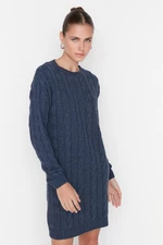Trendyol Navy Blue Knit Detailed Sweater Dress