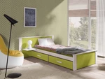 Dětská postel Almerie, 90x200cm, bílá/zelená