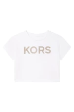 Detské bavlnené tričko Michael Kors biela farba,
