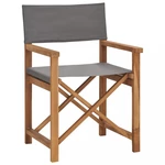 Režisérská židle teakové dřevo Dekorhome Šedá,Režisérská židle teakové dřevo Dekorhome Šedá