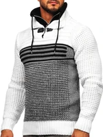 Pulover gros negru-alb Bolf 2026