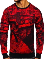 Bluză fără glugă cu imprimeu pentru bărbat roșie Bolf DD659