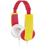 JVC HA-KD5-R-E  detské slúchadlá On Ear na ušiach obmedzenie hlasitosti, ľahký strmeň červená, žltá