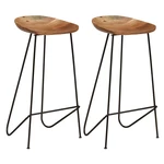 Bar stools 2 pcs solid acacia wood