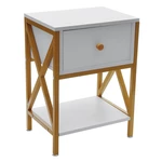 Nordic Style Nightstand White & Gold Design Bedside End Table Storage for Bedroom Living Room