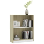 Bookshelf White and Sonoma Oak 23.6"x9.4"x29.3" Chipboard