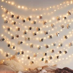 3M 5M 10M Hanging Photo Clips Warm White LED Wire Fairy String Light Battery Christmas Party Wedding Decor