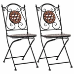 Bistro Chairs 2 pcs Brown Ceramic