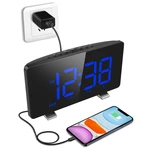 ELEGIANT FM Radio Alarm Clock Auto-Brightness Dimming Rechargeable Dual Snooze Alarm Clock