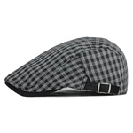 Menico Men's Cotton Breathable Plaid Retro Outdoor Casual Beret Hat