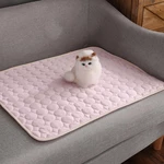 Pink Dog Pet Cat Cooling Mat Summer Cool Bed Pad Cushion Heat Relief Net Cotton Pet Carpet