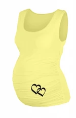 Be MaaMaa Top, tílko Dana s potiskem Srdíček  - žluté, vel. S/M, vel. L/XL