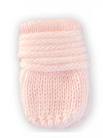 Kojenecké rukavičky pletené, zimní - sv. růžové, Baby Nellys, vel. 56-68 (0-6 m)