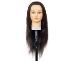 Cvičná hlava Sibel JENNY s přírodními vlasy - tmavě hnědé 35 - 60 cm (0040501) + dárek zdarma