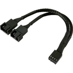 PC vetrák prepojovací kábel [1x zástrčka pre PC vetrák 3-pólová - 2x zásuvka pre PC vetrák 4-pólová] 0.15 m čierna Renkf