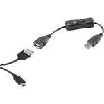 Renkforce #####USB-Kabel USB 2.0 #####USB-A Stecker, #####USB-C™ Stecker 1.25 m čierna vr. spínače ZAP / VYP, pozlátené