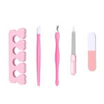 5pcs Pink Portable Nail Tools Professional File Suitable For Professional Salon Use Or Home Use