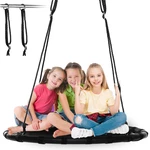 110cm Kids Garden Swing Round Mesh Swing Adjustable Multi-child Hammock Hang Chair Outdoor Travel