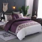 3 PCS Bedding Sets Simple Style Quilt Cover Pillowcase For Queen Size