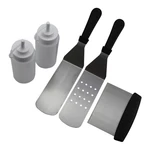 5Pcs Stainless Steel Griddle Cooking Tools Kit for Grill Salad Scraper Chopper Pizza BBQ Baking Kitchen Tools