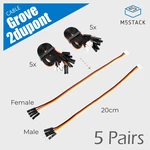 5Pairs M5Stack Cable Grove2 Dupont HY2.0-4P to 2.54 male/female Dupont Line Conversion Cable