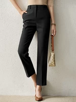 Solid Pocket Casual Zip Tailored Pants For Women