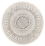 Kusový koberec Twin-Wendeteppiche 103101 creme schwarz-200x200 (průměr) kruh