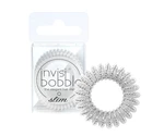 Tenká spirálová gumička do vlasů Invisibobble Slim Mother of Chrome - stříbrná, 3 ks (IB-SL-PA-1-1004) + dárek zdarma