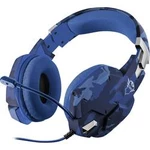 Trust GXT322B Carus herní headset na kabel na uši, jack 3,5 mm, maskáčová, modrá