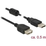 Prodlužovací kabel Delock DELOCK Verläng. Kabel USB 2.0 Typ-A 0,5m 84882, 50.00 cm, černá