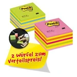 Kostka samolepících poznámek post-it 2028NX2 76 x 45 x 76 mm, neonově zelená 2 ks/Pack Post-it 2028NX2, (š x v) 76 mm x 45 mm, žlutá, neonová modrá , 