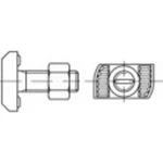 Šroub s T hlavou 1070238, N/A, M16, 50 mm, nerezová ocel, 25 ks